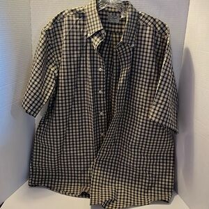 L.L.Bean yellow and blue large button up shirt